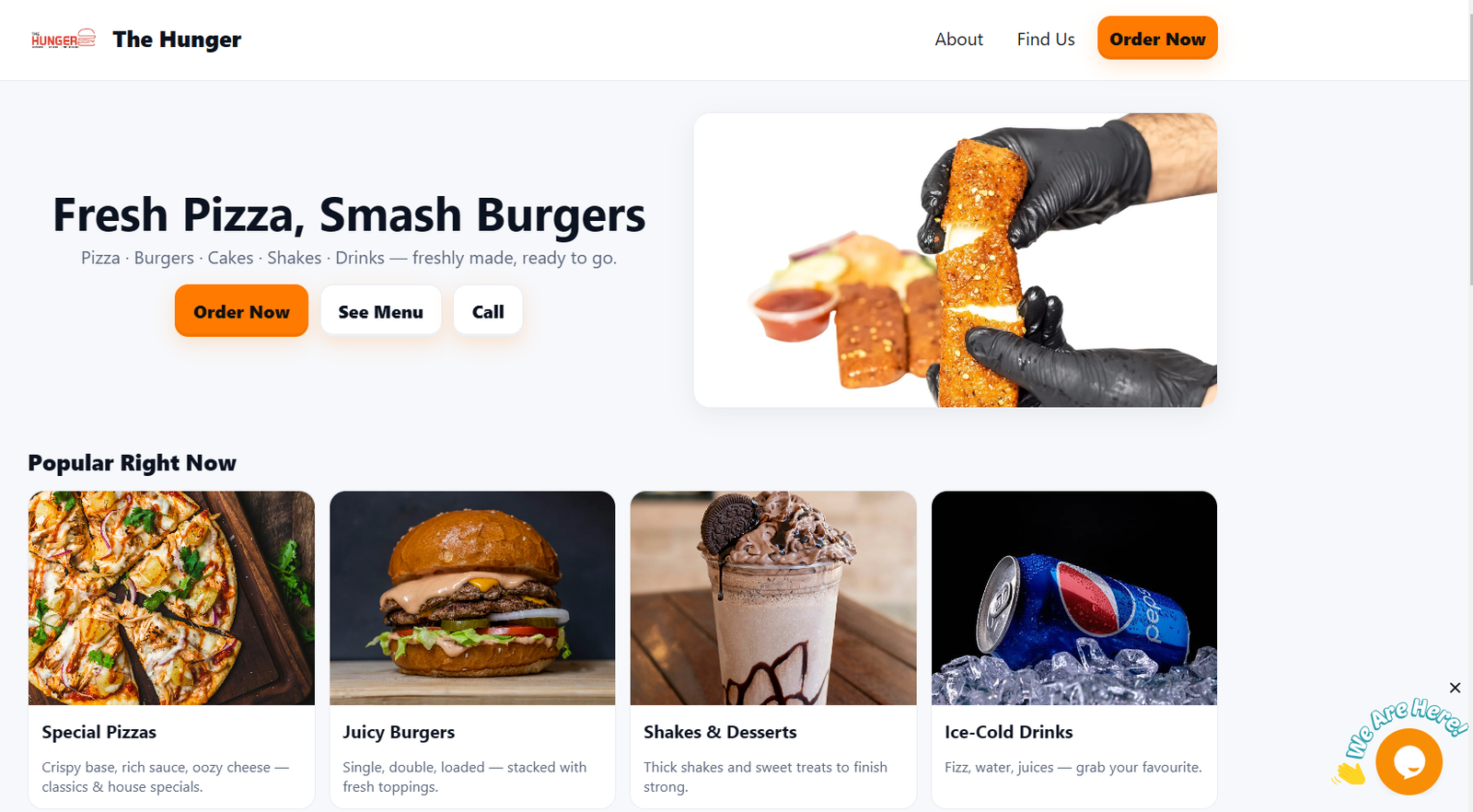 The Hunger Dunfermline & Alloa website screenshot